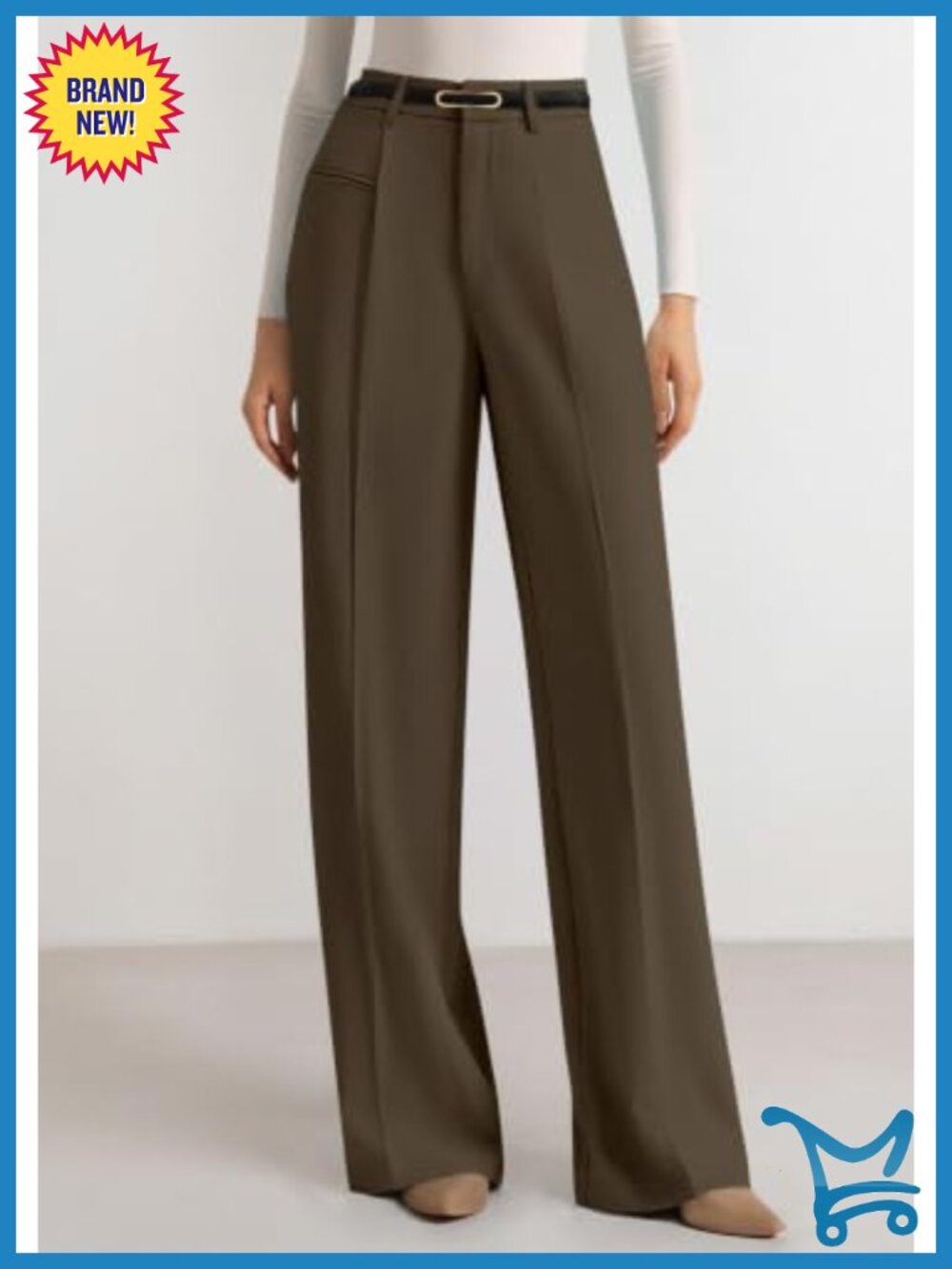 Wide Leg Dress Pants High Waisted Flowy Palazzo Trousers Business Casual Work - Picture 5 of 6